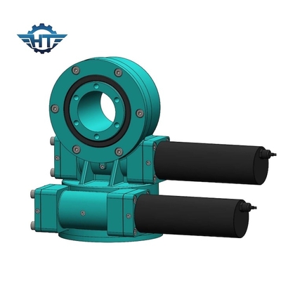 Ổ đĩa xoay trục kép với cấu trúc giun và bánh răng cho hệ thống theo dõi năng lượng mặt trời